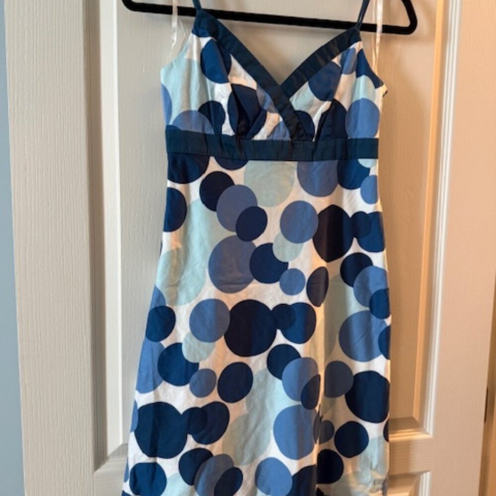Ann Taylor Blue Polka Dot Dress - 0 Petite